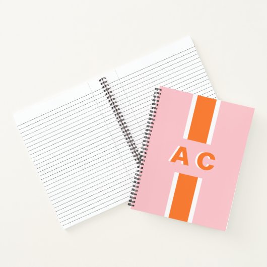 Retro Brautparty Personalisiert Monogramm Notizblock (Innenseite)