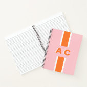 Retro-Brautparty personalisiertes Monogramm Notizblock (Innenseite)