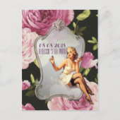 Retro Brautparty Tee Party Save the Date Ankündigungspostkarte (Vorderseite)