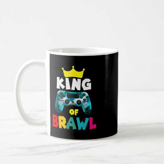 Retro Brawl King Gamer Gaming Brawler Brawl Funny Kaffeetasse (Links)