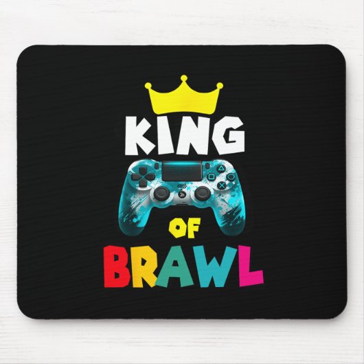 Retro Brawl King Gamer Gaming Brawler Brawl Lustig Mousepad (Vorne)