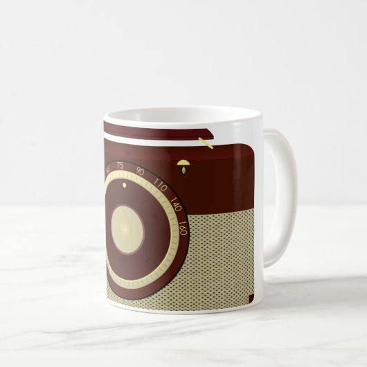 Retro Brawn and Gold Antiquitätenradio Kaffeetasse (VorderseiteRechts)