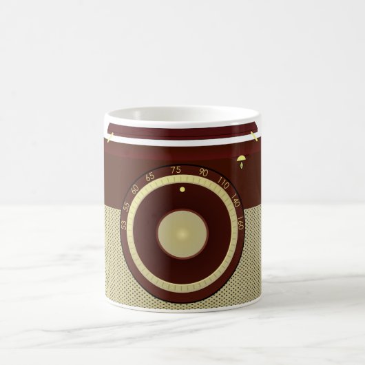 Retro Brawn and Gold Antiquitätenradio Kaffeetasse (Mittel)