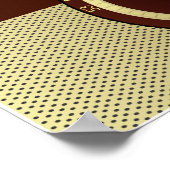 Retro Brawn and Gold Antiquitätenradio Poster (Ecke)