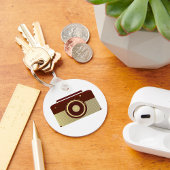 Retro Brawn and Gold Antiquitätenradio Schlüsselanhänger