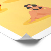 Retro Brazil Copacabana Beach Travel Poster (Ecke)