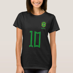 Retro Brazil Soccer Number 10 Brasilianischer Fute T-Shirt