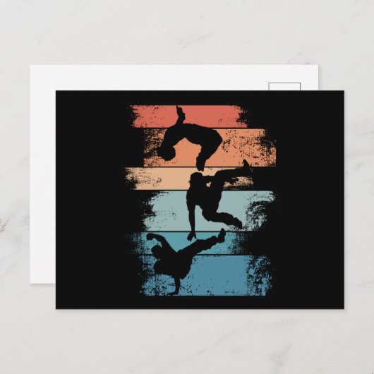 Retro Breakdance Men Boy Dancer Postkarte (Vorne/Hinten)
