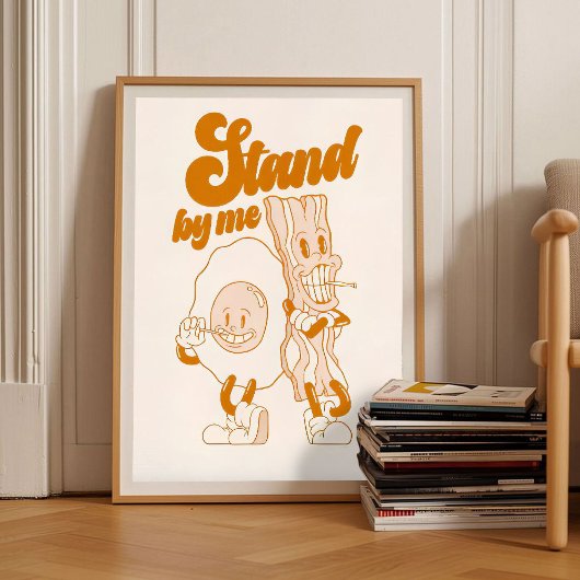 Retro Breakfast Print Vintage Diner Illustration  Poster