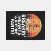 Retro Breakin Hearts Rippin Furzen Funny Adult Fleecedecke (Vorderseite (Horizontal))
