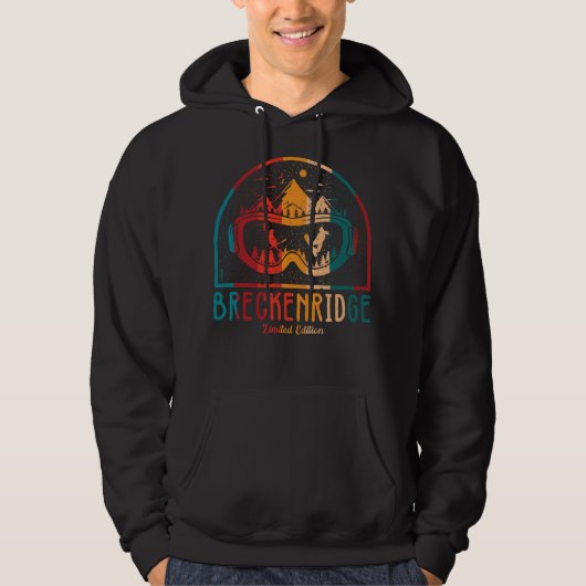 Retro Breckenridge Mountain Ski Hoodie (Vorderseite)