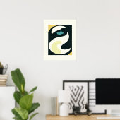 Retro Breeze: Moderner Abstrakter Fluss Poster (Heimbüro)