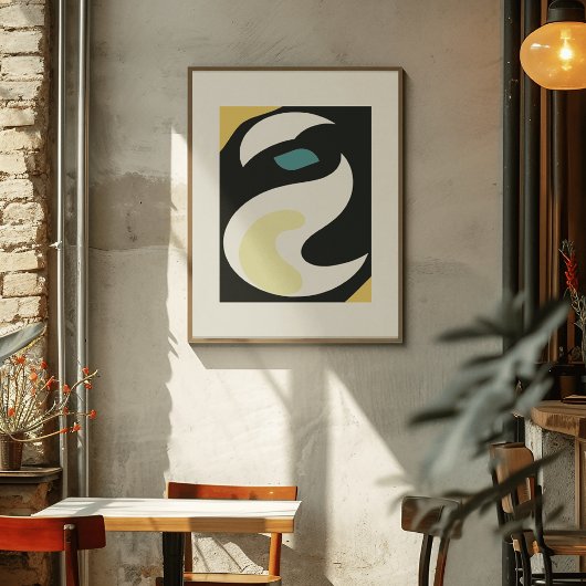 Retro Breeze: Moderner Abstrakter Fluss Poster