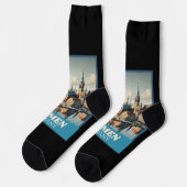 Retro Bremen Skyline Socken (Linkes Detail)