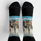 Retro Bremen Skyline Socken (Oben)