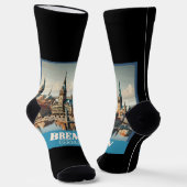 Retro Bremen Skyline Socken (Gewinkelt)
