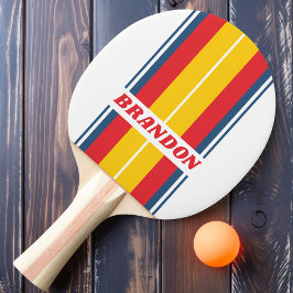 Retro-Bretterstreifen mit Namen Tischtennis Schläger