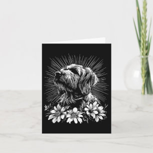 Retro Briard Dog Lover Tattoo Style Karte