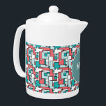 Retro Brick Muster<br><div class="desc">Spielen Sie auf dem geometrischen Rechteck der 1960er Jahre mit den heute beliebten Farben in gedämpften Grüntönen und Ziegelsteinen - Stilvoll und trendig,  für dieses absolut schicke Aussehen</div>