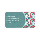 Retro Brick Muster Adressaufkleber (Vorne)