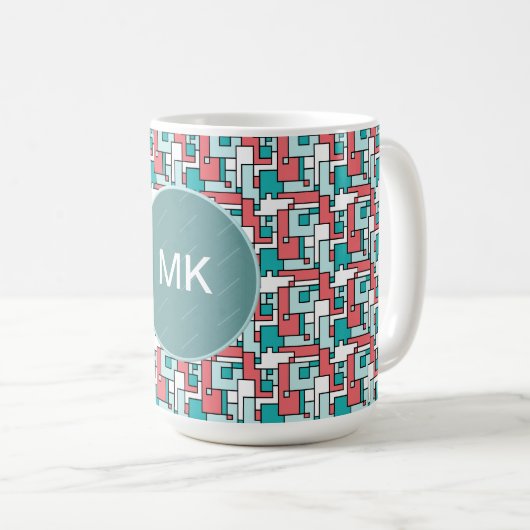 Retro Brick Muster Kaffeetasse (VorderseiteRechts)