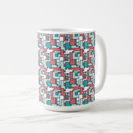 Retro Brick Muster Kaffeetasse (VorderseiteRechts)