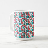 Retro Brick Muster Kaffeetasse (Vorderseite Links)