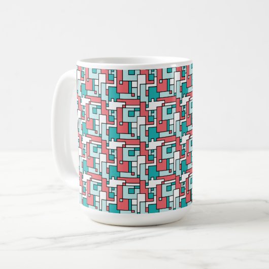 Retro Brick Muster Kaffeetasse (Vorderseite Links)