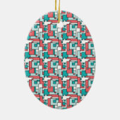Retro Brick Muster Keramik Ornament (Hinten)