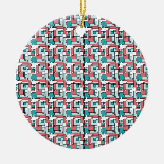 Retro Brick Muster Keramikornament (Vorne)