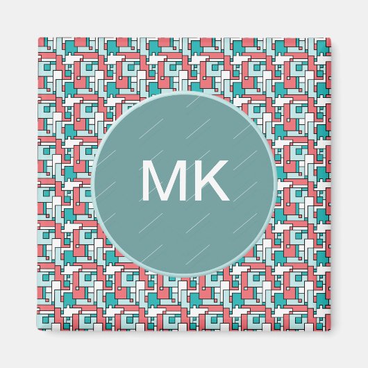 Retro Brick Muster Magnet (Vorne)