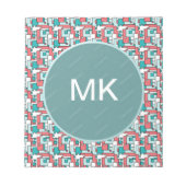 Retro Brick Muster Notizblock (Vorderseite)