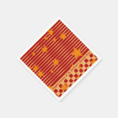 Retro Brick Red Starry Stripe Halloween Party Serviette (Ecke)