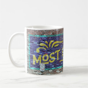 Retro Brick Wall und die exzellenteste Vater-Tasse Kaffeetasse