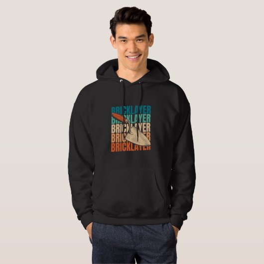 Retro Brickie Mauerwerk Bricklayer Block - Brick V Hoodie (Vorne ganz)