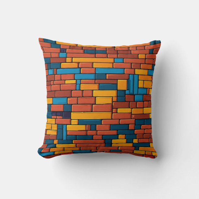 Retro Bricks Nostalgia Design Kissen (Vorderseite)