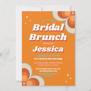 Retro Bridal Brunch 1970er Orange Vintag Einladung