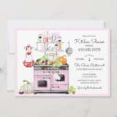 Retro Bridal Kitchen Dusche Einladung (Vorderseite)