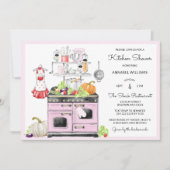 Retro Bridal Kitchen Dusche Einladung (Vorderseite)