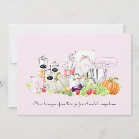 Retro Bridal Kitchen Dusche Einladung (Rückseite)