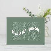 Retro Bride Bridesmaid Einladung (Stehend Vorderseite)