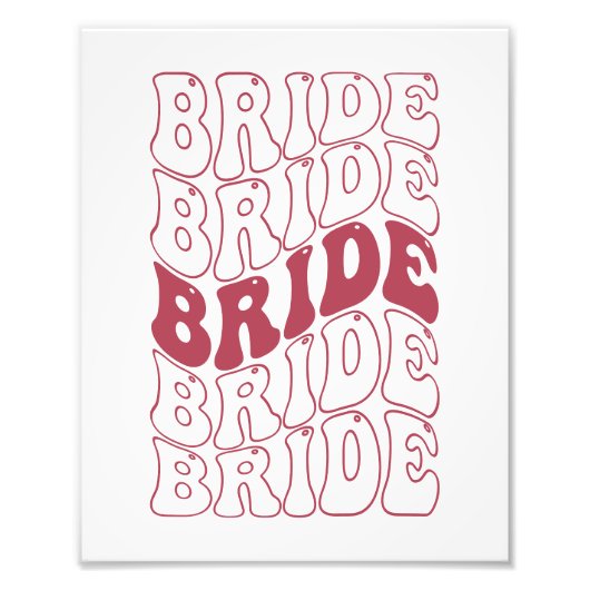 Retro Bride Bridesmaid Fotodruck (Vorne)