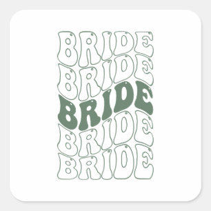 Retro Bride Bridesmaid Quadratischer Aufkleber