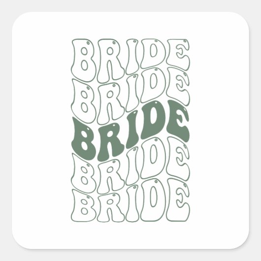 Retro Bride Bridesmaid Quadratischer Aufkleber (Vorderseite)