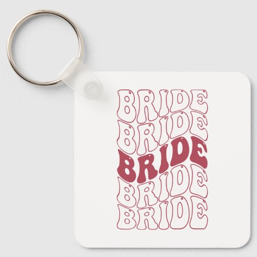 Retro Bride Bridesmaid Schlüsselanhänger (Vorderseite)