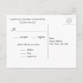 Retro Bride Groom, HochzeitsrSVP Einladungspostkarte (Rückseite)