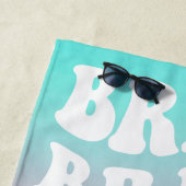 Retro Bride Pink Aqua Gradient Custom Strandtuch (Beispiel)