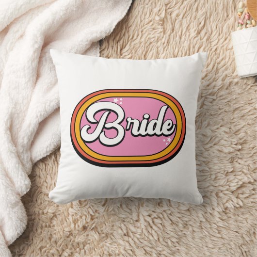 Retro Bride - Retro 70er Bride Typografie Kissen (Decke)
