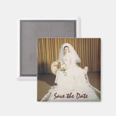 Retro Bride Save the Date Magnet (Vorderseite/Rückseite)