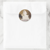 Retro Bride Save the Date Runder Aufkleber (Tasche)